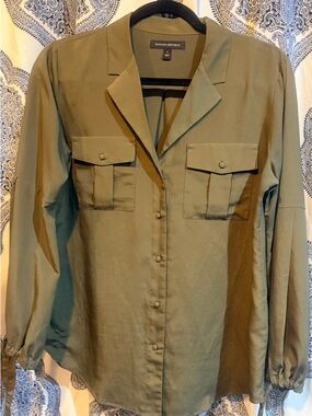 Banana Republic Olive Green Utility Shirt with Chest Pockets